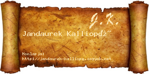 Jandaurek Kalliopé névjegykártya